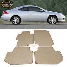 Fits 03-07 Honda Accord Floor Mats Carpet Front Rear Beige 4pc - Nylon