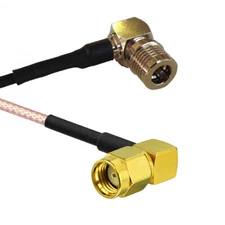 QMA MALE ANGLE to RP-SMA MALE ANGLE Adapter Pigtail RG316 Coaxial RF Cable 6inch