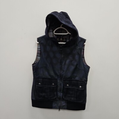 Barbour x Christopher Raeburn Clyde Wool Hooded Polka Dot Gilet Wachsweste Uk 10