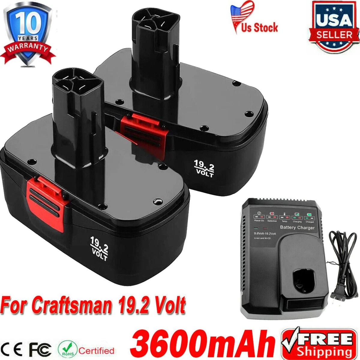 Battery or Charger for Craftsman C3 19.2 Volt Battery 130279005