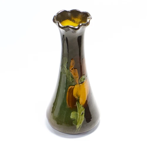 Weller Louwelsa Vase Iris Antique Art Nouveau Standard Glaze Fluted Rim 11" GC