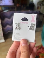 NWT Claire  s Easter bunny earrings studs
