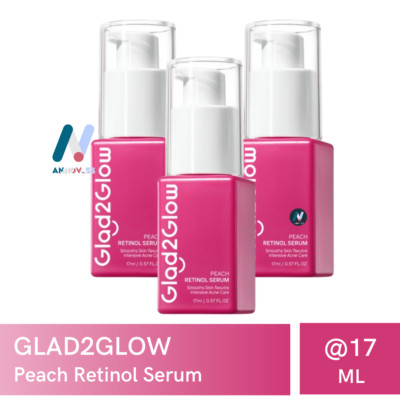 GLAD2GLOW Peach Retinol Serum Acne Redness Anti-Aging Antioxidant Hydrating Skin
