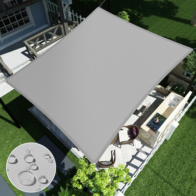 Waterproof Shade Sail Patio Outdoor Garden Pool Sun Canopy Cover Gray Customize