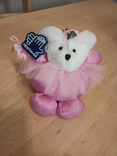 APPLAUSE PINK SATIN TEDDY BEAR PLUSH STUFFED ANIMAL TOY 6" B21 