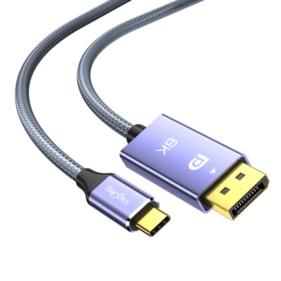 USB-C zu DisplayPort 2M Kabel 8K@60Hz 4K@120Hz bidirektional Thunderbolt DP 1.4