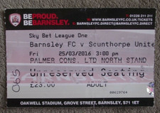 2015-16 Barnsley v Scunthorpe United - League One - Ticket Stub