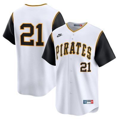 Men's #21 Roberto Clemente White Throwback Cooperstown Limited Jersey