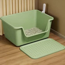 XL Large Open Cat Litter Tray High Sided Deep Jumbo Rim Pan Box Loo Toilet +Tray
