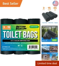 Universal Fit 8-Gallon Biodegradable Toilet Bags - Ideal for Camping & Compost
