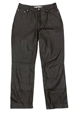 Women Tommy Hilfiger Brown Genuine Leather Pants Size 6 Lined Motorcycle