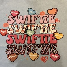 Taylor Swift Tshirt Era Tour Valentines Day Youth Girls Ladies S M L XL blue