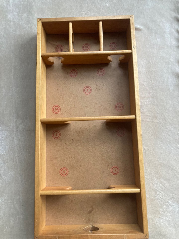 Vintage Merdel Skittles 401 Bowling Game 11 Pins + 2 Spinners With