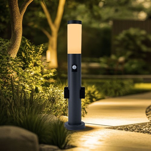 Außenstehlampe Gartenlampe Smart Sockellampe Bewegungsmelder Steckdose RGB LED - Afbeelding 5 van 12