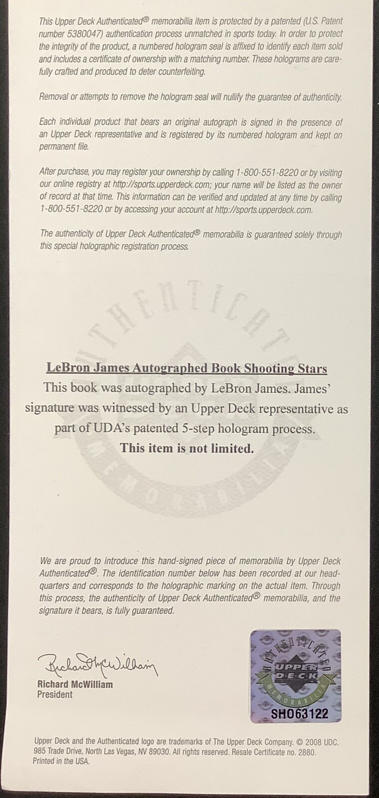 LeBron James Signed Cut Page NBA Lakers Cavs Heat Auto PSA/DNA Upper Deck UDA view 4