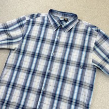 Ocean Pacific Button Up Surf Shirt Mens XL XLarge Vintage Y2K Blue Plaid OP READ
