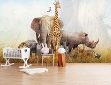 3D Wild Animal Giraffe G1673 Wallpaper Wall Murals Removable Self-adhesive Honey