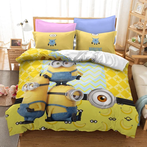 Minions Cartoon Donna Duvet Cover Bedding Set Pillowcases Single Double Queen - Bild 5 von 32