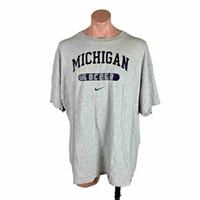 Vintage 90s Nike University of Michigan soccer Gray T-shirt 2XL USA MADE