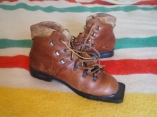 VTG 60s HAUGEN of Norway Nordic Brown Leather Cross Ski Boots EU 41 ANTIQUE EUC