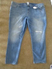 AVA  VIV Womens Plus Size 26W Denim Stretch Distressted Blue Jeans