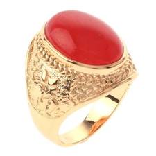 Gold Tone Gold Plated Ring With Acrylic Jewelry Stone XPE2325-G7