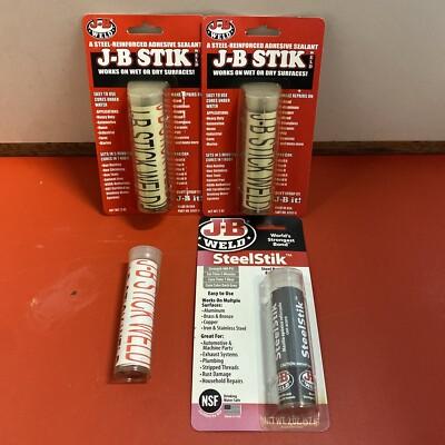 J-B Weld SteelStik Steel Reinforced EPOXY stick METAL ADHESIVE JB 8267 (4qty)