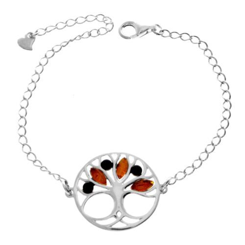 Tree of Life Adjustable Silver Bracelet with Amber - GL535 | eBay