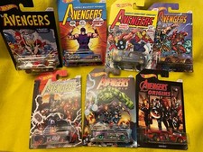 Hot Wheels 2017 Avengers Complete Set of 7 Thor Hulk Iron Man New Free Shipping