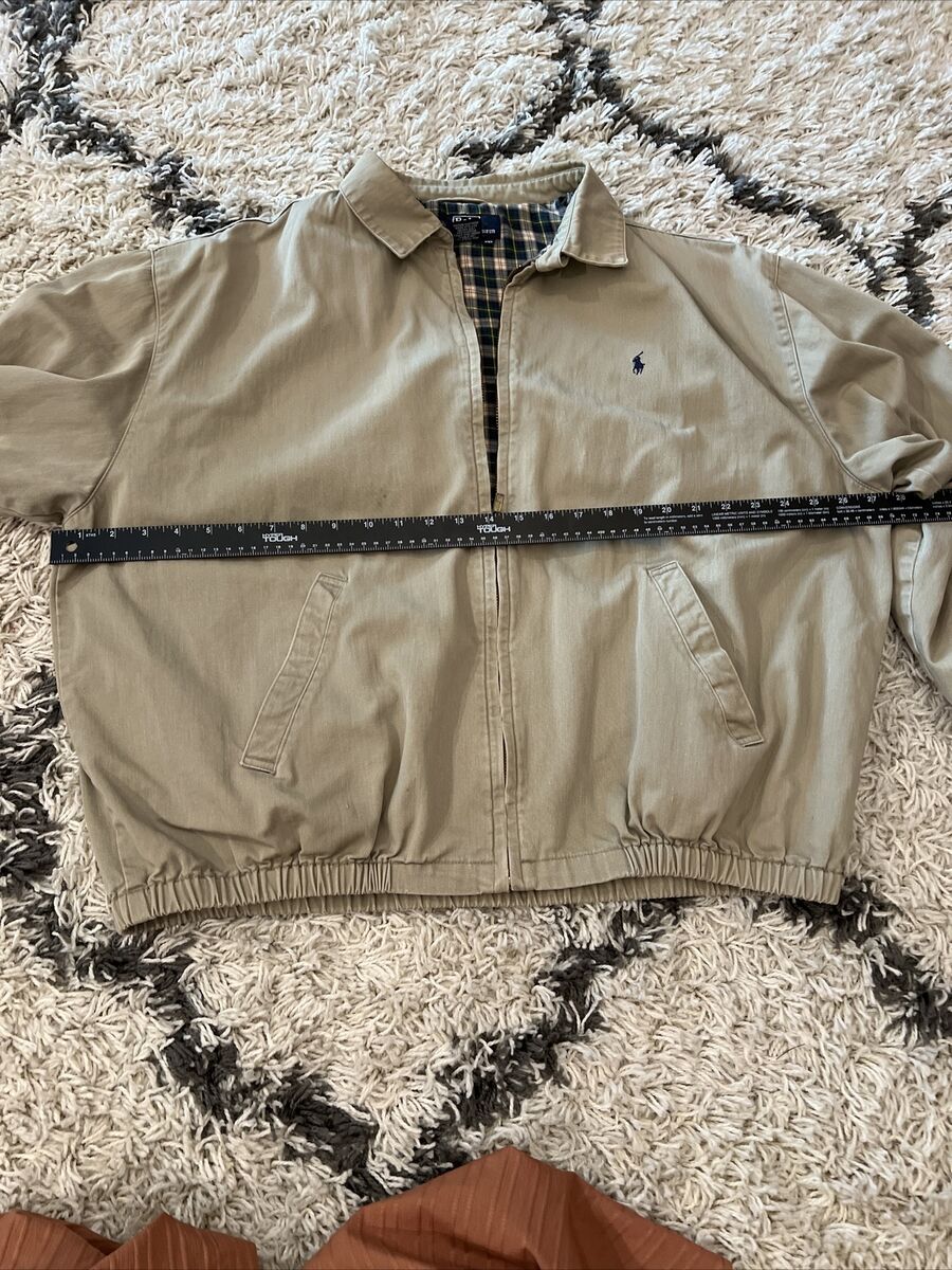 Vintage Polo Ralph Lauren Plaid Lined Tan Khaki Harrington Vintage Polo Ralph Lauren Plaid Lined Tan Khaki Harrington