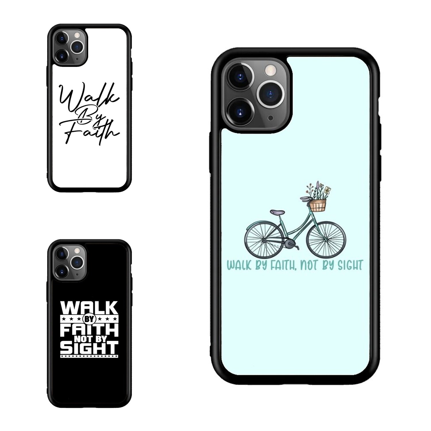 For Apple iPhone 12 13 14 15 16 Pro Max Bible Verse Walk by Faith TPU