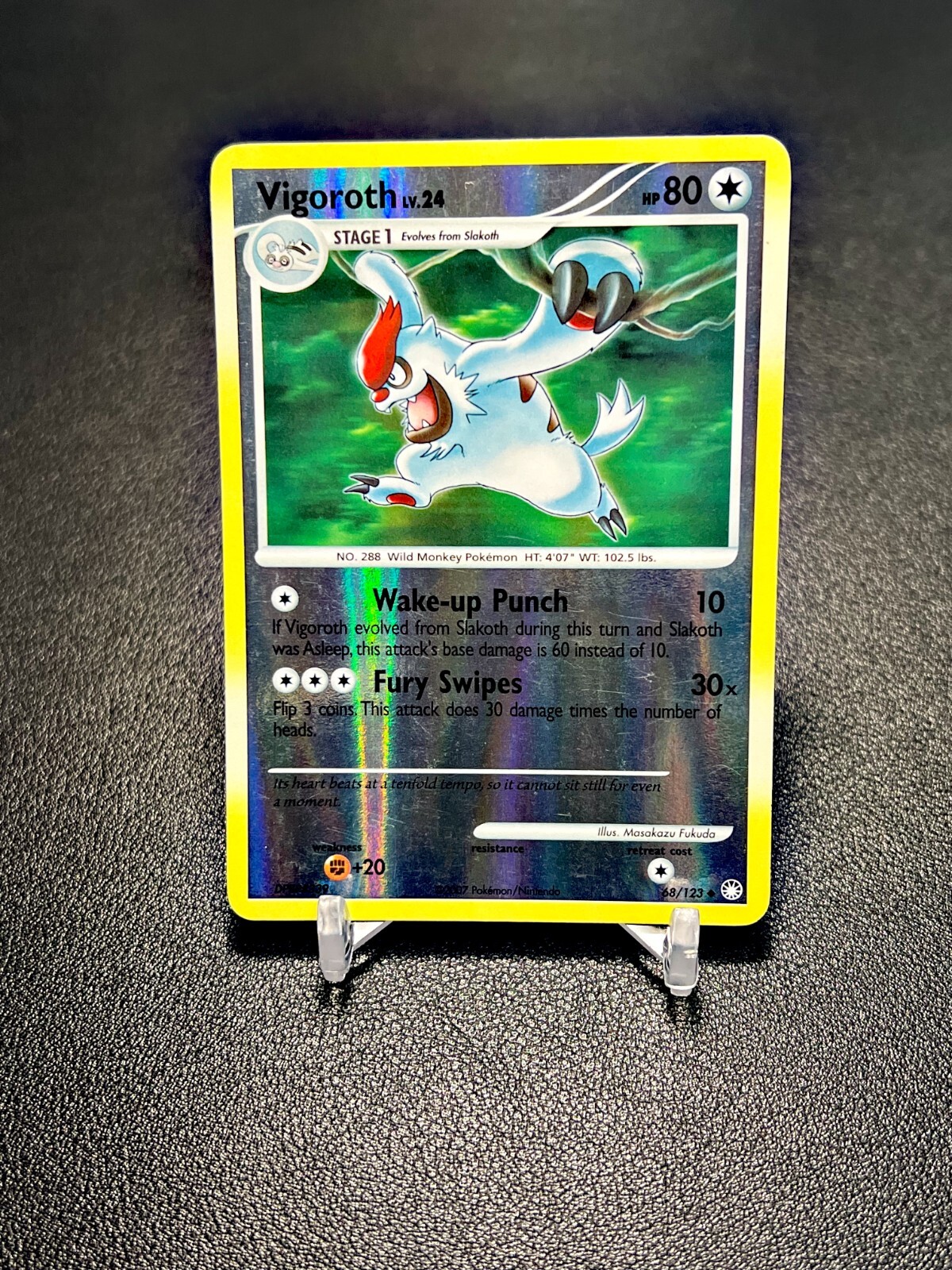 2007 Pokemon TCG Mysterious Treasures Vigoroth Reverse Holo 68/123