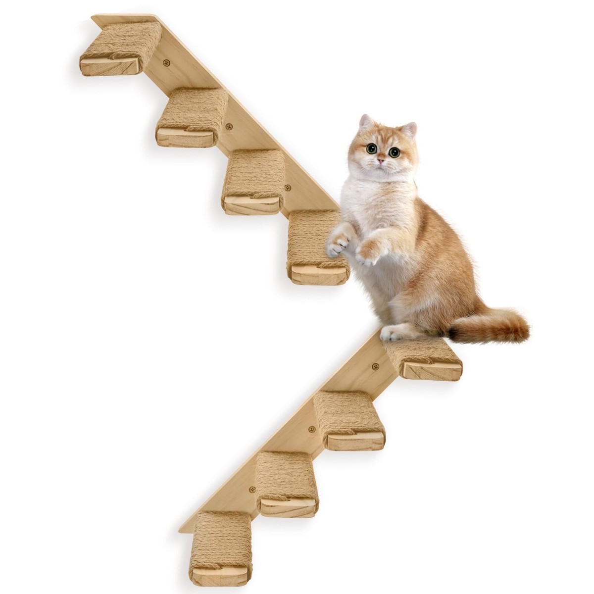 Stair Railing Cat Scratching Stairs PawHut Cat Steps Stairs Deluxe Pet  Portable Easy Climb Assistance Lightweight