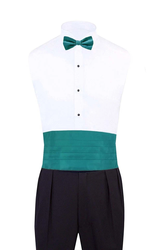 Conjunto de gravata borboleta masculina azul-petróleo sólido 3 peças formais formaturas casamentos - Imagem 3 de 3