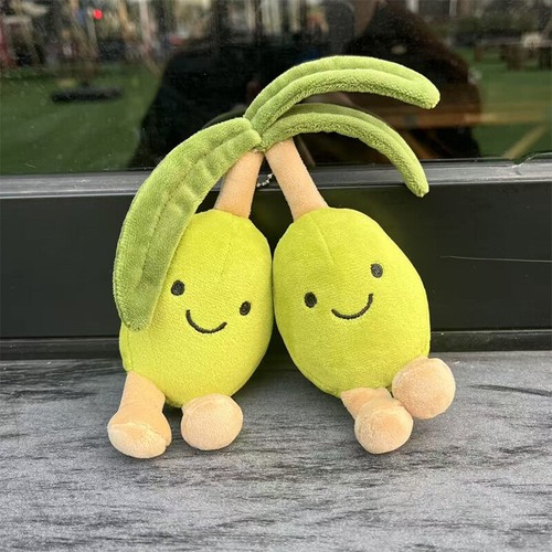 New New Bean Eye Green Olive Plush Pendant Women Cute Simulation Plush Pendant-j
