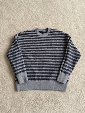ALLSAINTS Bretley Striped grey black CrewNeck wool blend oversized Sweater large