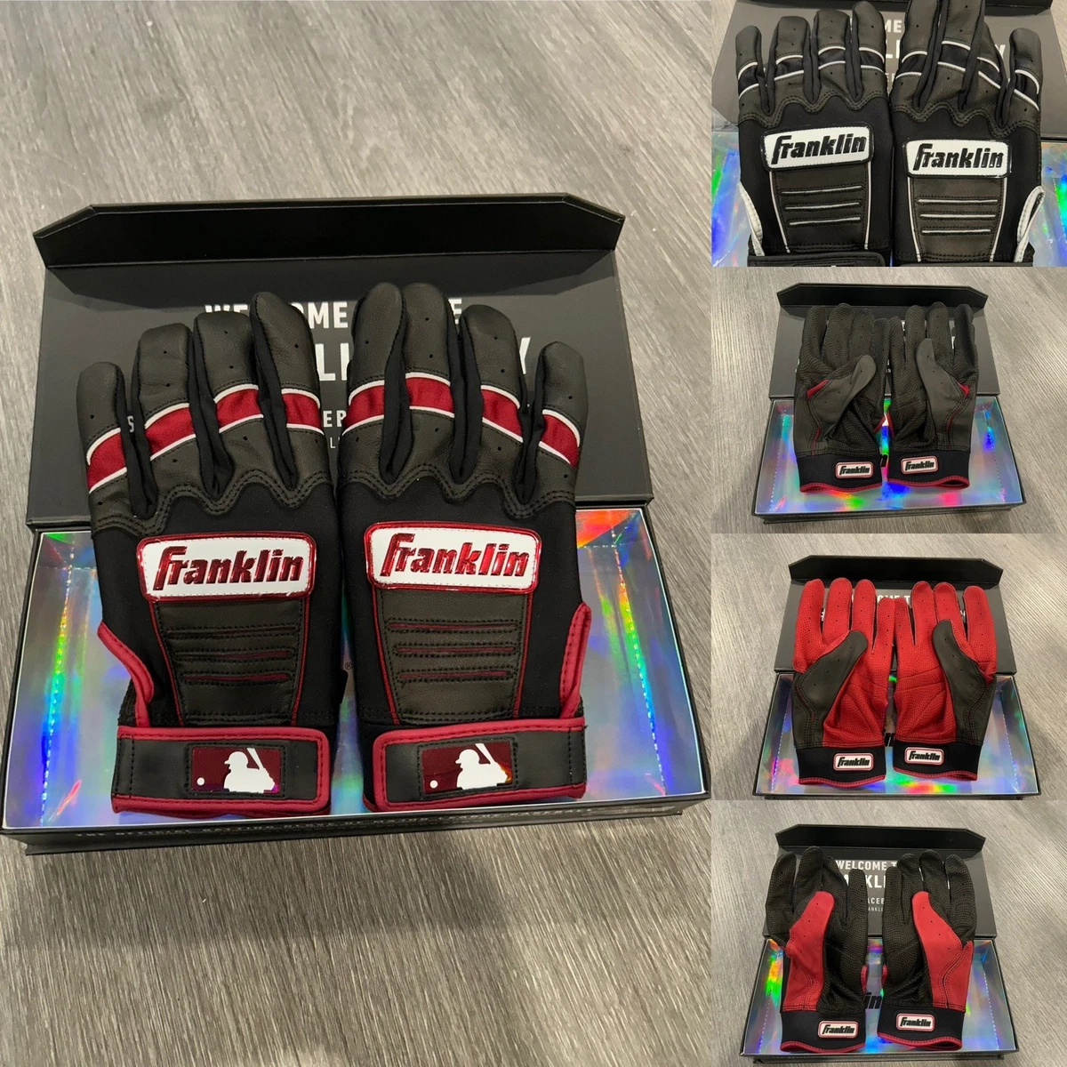 Juego de 4. Guantes de bateo de béisbol profesionales Franklin personalizados CFX medianos para hombre *Ver fotos
