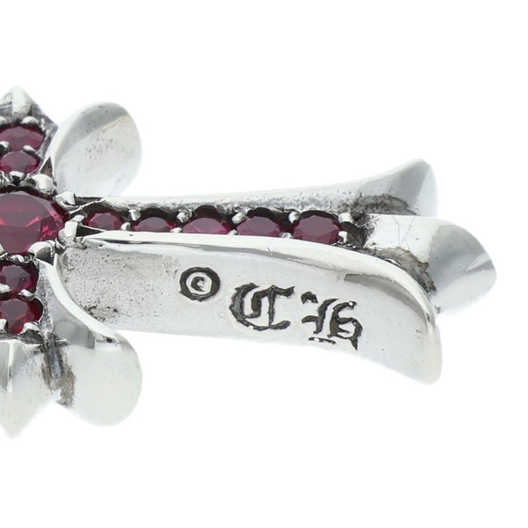 Chrome Hearts TNY CRSF P RUBY Tiny Fat Cross Pave Pendant Silver Necklace Used 1 thumbnail 4