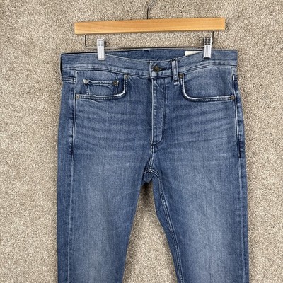 Rag & Bone Jeans Men's 31x32 Fit 2 Slim Leg Button Fly Medium Wash Denim