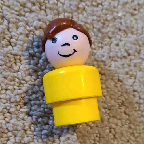 Fisher-Price Little People Boy Figure Yellow Body Vintage Toy