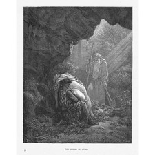 GUSTAVE DORE The Burial Of Atala - Antique Print c1880