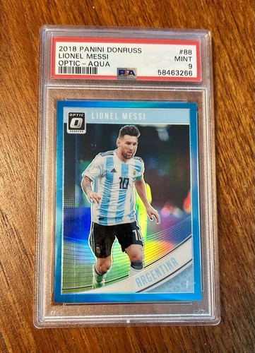 2018 Panini Donruss Lionel Messi Optic-Aqua 88