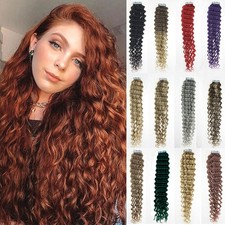 Tape-in Skin Weft Remy Human Hair Extensions Russian Deep Curly Hair 18in 45cm