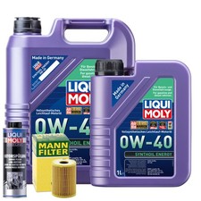Motoröl 0W40 LIQUI MOLY Synthoil Energy 6L +MANN Ölfilter +Spülung