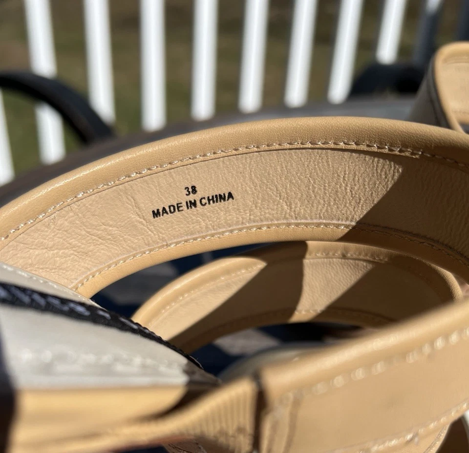 Alice + Olivia Slides Mujer Talla EU 38 Blanco Bronceado Graciella Vachetta Multi Banda Foto 3 de 4