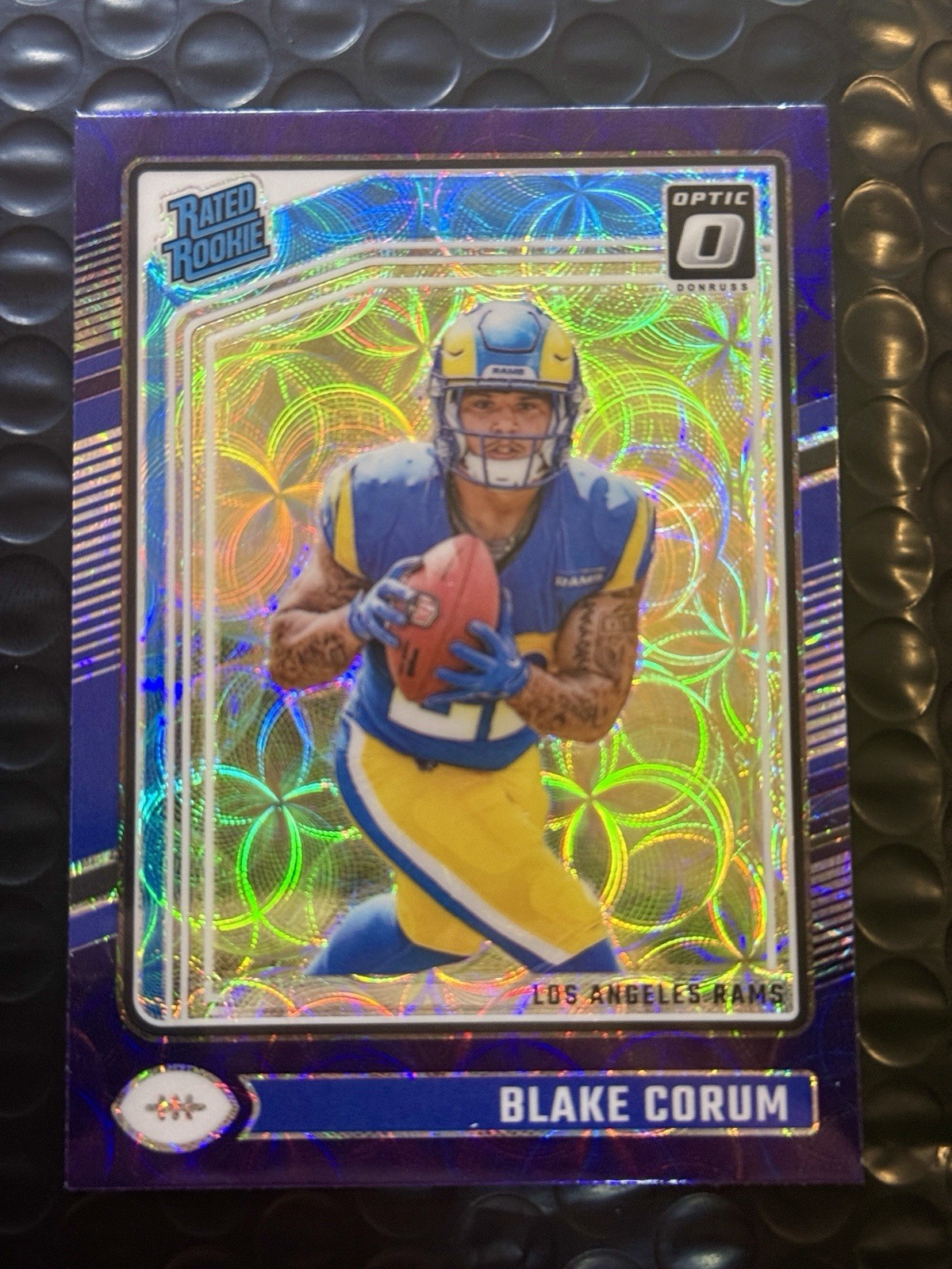 2024 Panini Donruss Optic Rated Rookie Blake Corum #208 Purple Scope Prizm (RC)