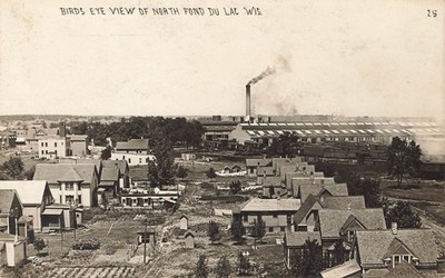 LP38  Wisconsin RPPC Postcard: North Fond Du Lac WI Birdseye View