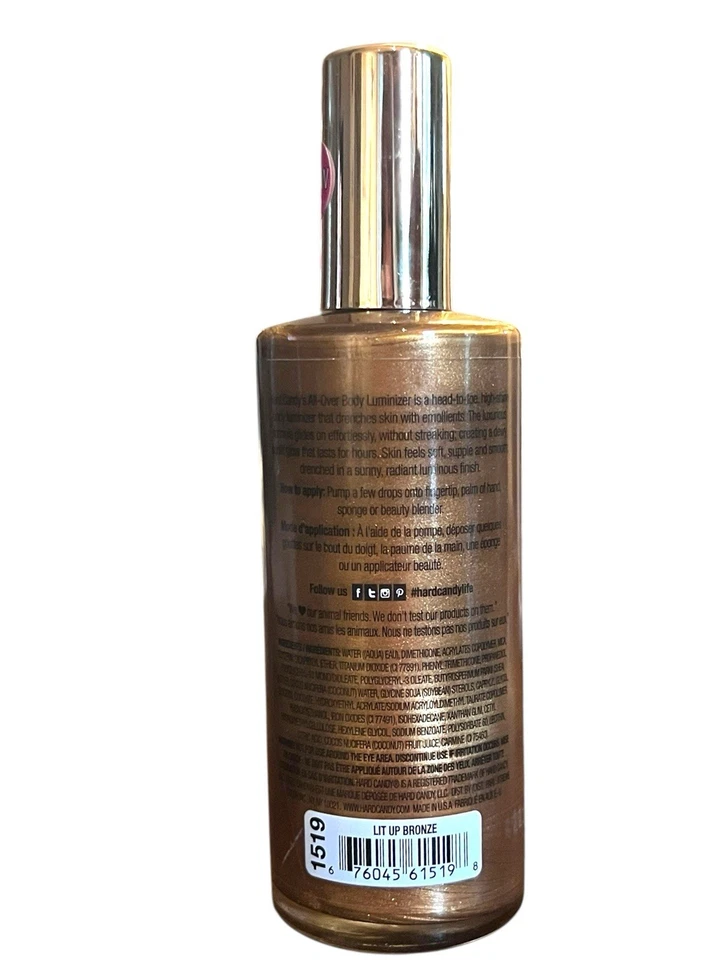 Nuevo CARAMELO DURO ¡SOLO BRILLA! LUMINIZADOR TODO EL CUERPO 1519 BRONCE ILUMINADO 3,8 oz. Foto 3 de 3