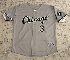 Majestic Chicago White Sox Harold Baines #3 Baseball Gray Jersey Men's Sz: XL