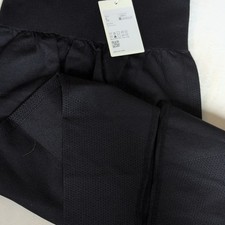 Women's Black Knit Leggings High Waist Mesh Panels Solid Regular Size S Fashion